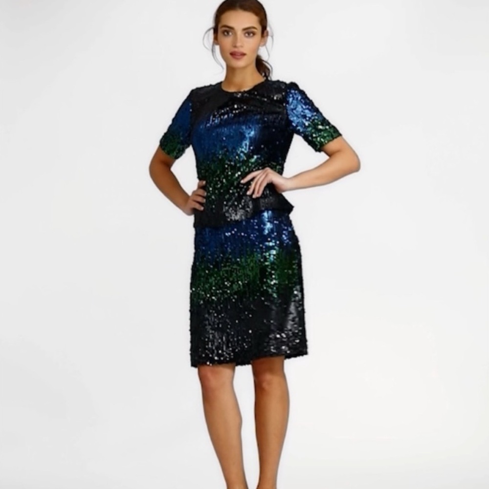 BROOKS BROTHERS Ombre Sequin Shift Dress